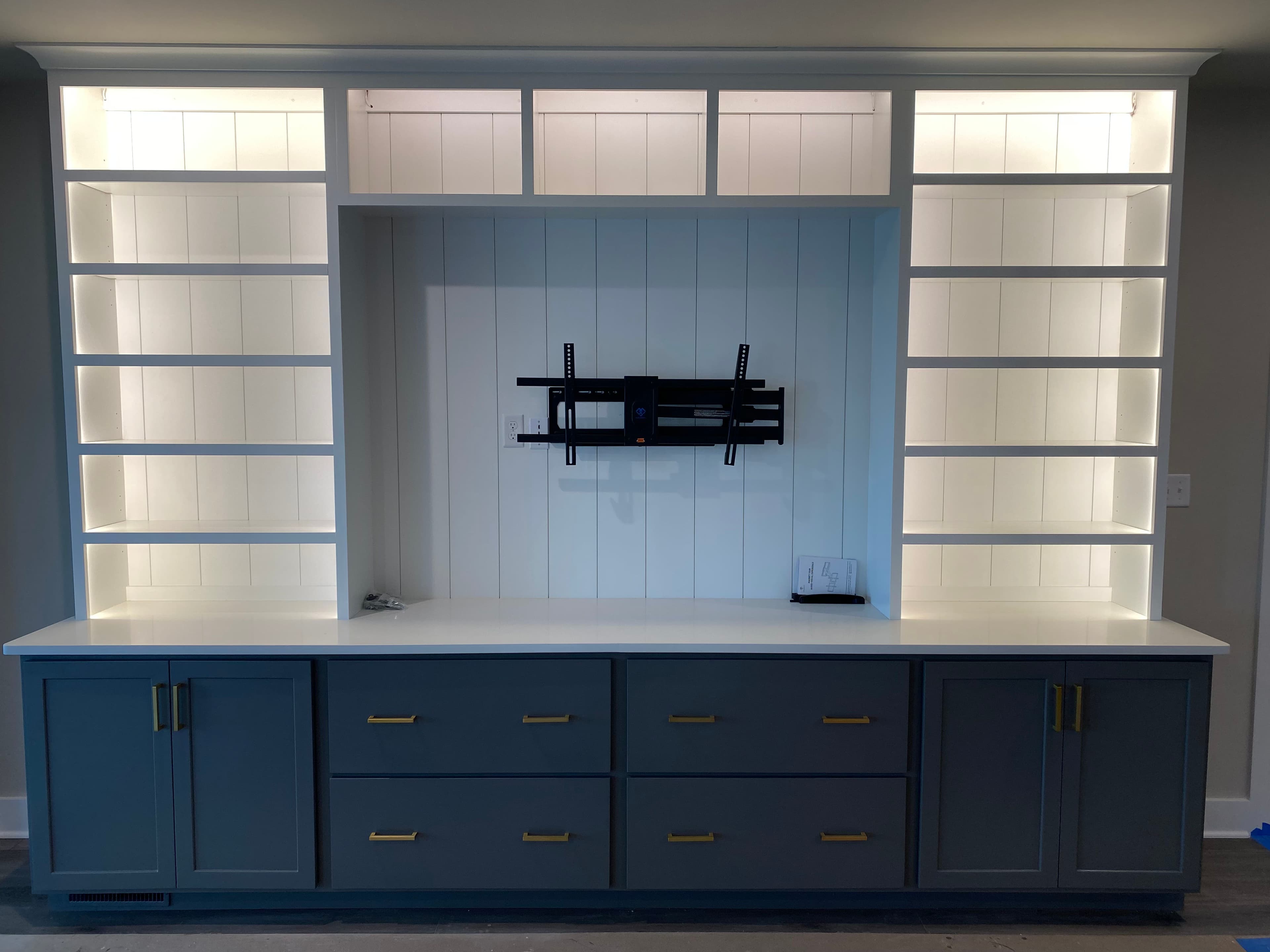 Project LED Tape Lighting and Low-Voltage Wiring for a Poquoson Entertainment Center image